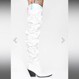 Dollskill Thigh-High Cowgirl Boots - Size 8.5